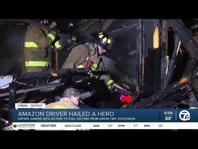 ⁣Hear from the Amazon driver who ran toward danger, saving victims of the Orion Twp. explosion