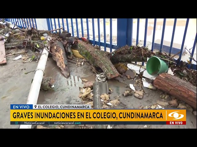 ⁣En El Colegio, Cundinamarca, se registraron graves inundaciones por las lluvias