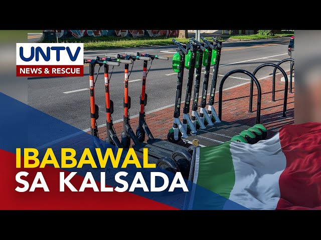 Paggamit ng e-scooters sa ilang kalsada, ipagbabawal sa Italy; Riders, dapat may plaka at insurance