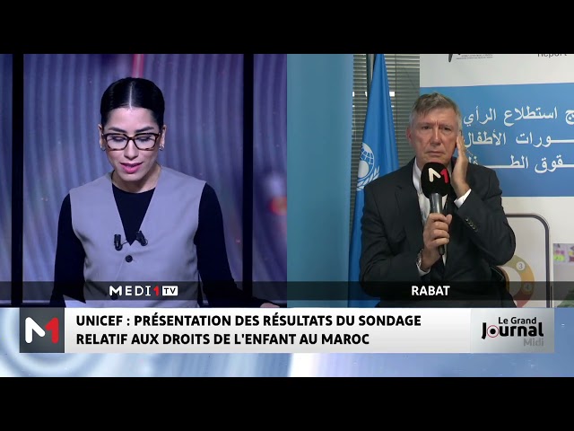 ⁣Unicef : zoom sur les résultats du sondage relatif aux droits de l´enfant au Maroc avec Marc Vincent