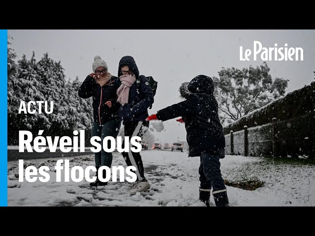 ⁣Les images des premières chutes de neige en France