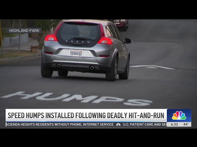 ⁣Speed humps installed following deadly hit-and-run in Highland Park