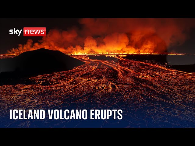 ⁣Watch live: Iceland volcano erupts for the seventh time in almost a year