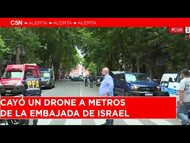 ⁣CAYÓ un DRONE a metros de la EMBAJADA DE ISRAEL