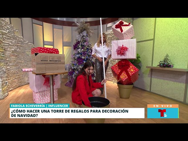 ⁣Torre de regalos hecha en casa