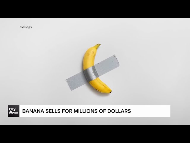 ⁣Duct-taped banana art piece sells for more than $6 million