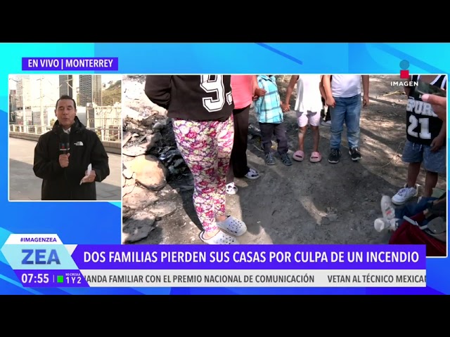 ⁣Incendio deja en la calle a dos familias en García, Nuevo León | Noticias con Francisco Zea