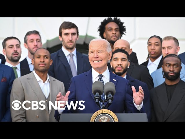 ⁣Boston Celtics visit White House to celebrate NBA championship | CBS News