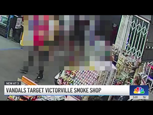 ⁣Authorities seek people who targeted Victorville smoke shop