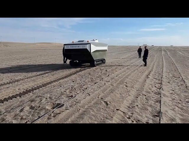 ⁣Robot aids desert cultivation of apocynum in Xinjiang