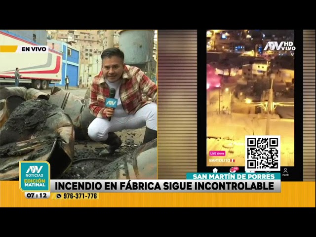 ⁣SMP: Incendio en fábrica sigue incontrolable