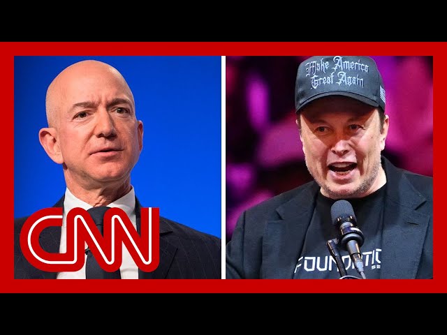 ⁣Elon Musk and Jeff Bezos publicly sparring over Trump