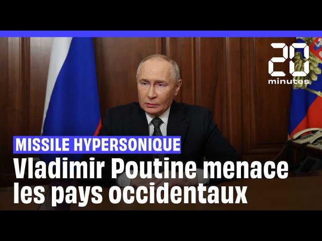 ⁣Vladimir Poutine menace les pays occidentaux et présente un nouveau missile hypersonique