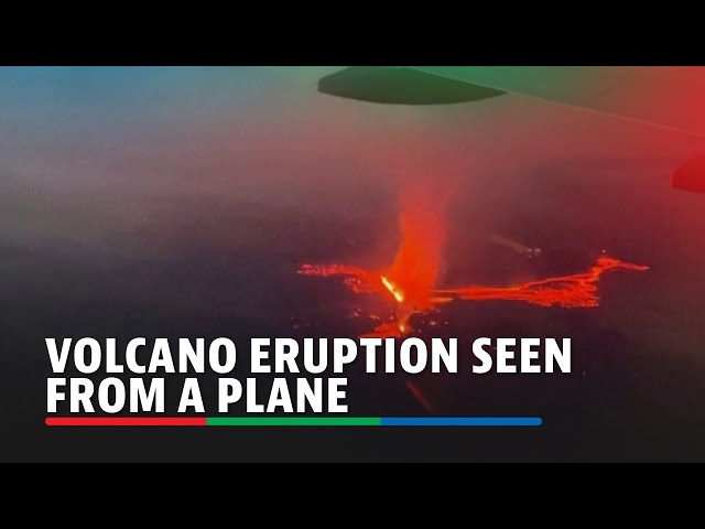 ⁣WATCH: Icelandic volcano eruption seen from the air