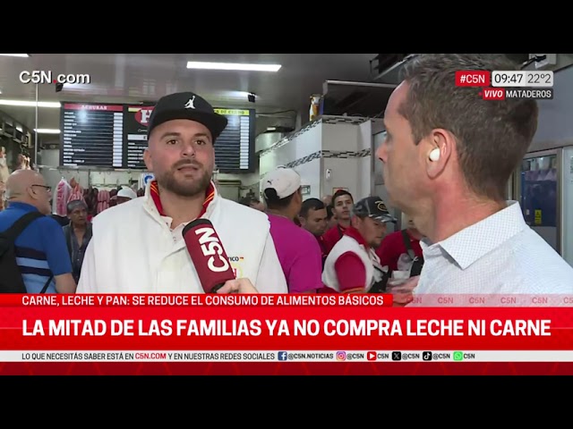 ⁣CAÍDA en el CONSUMO: "LA MITAD de las FAMILIAS ya NO COMPRAN LECHE NI CARNE"