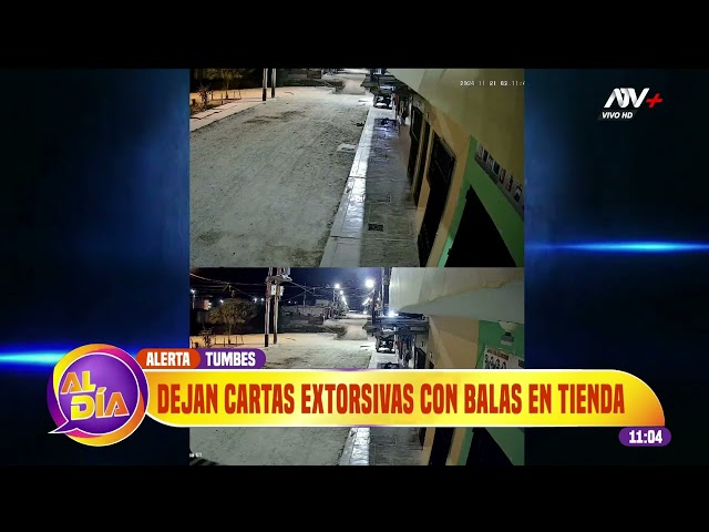 ⁣Tumbes: Detonan dinamita en puerta de negocio y dejan carta extorsiva con balas