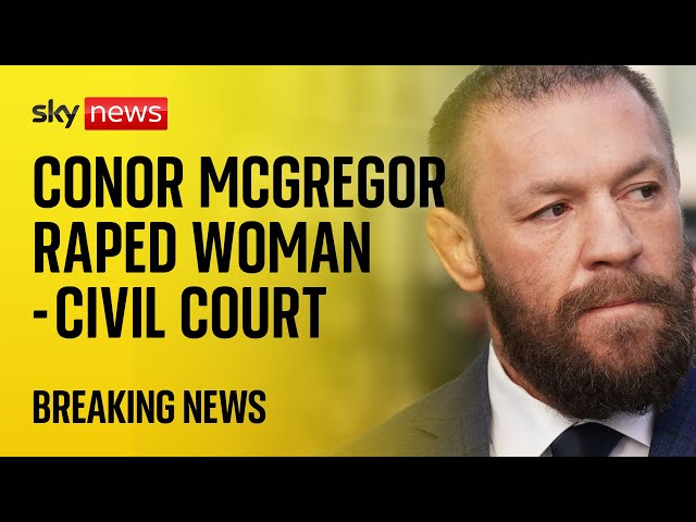 ⁣Jury in civil court finds Conor McGregor raped woman in hotel - and awards her €188,000