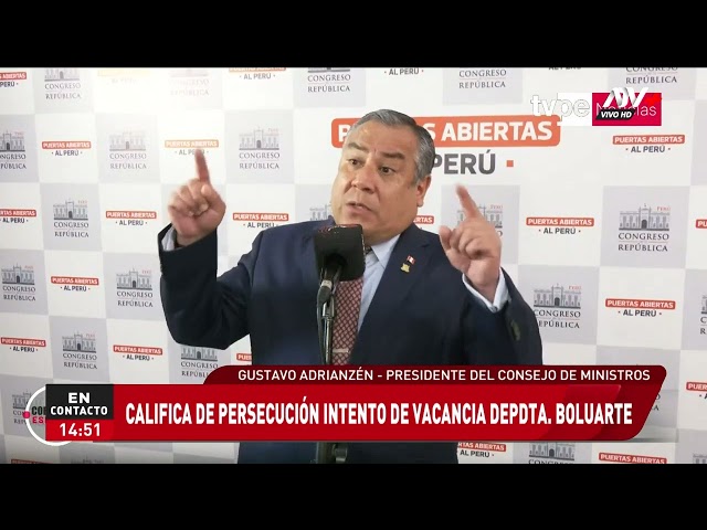 ⁣Dina Boluarte: Gustavo Adrianzén califica de persecusión intento de vacancia presidencial