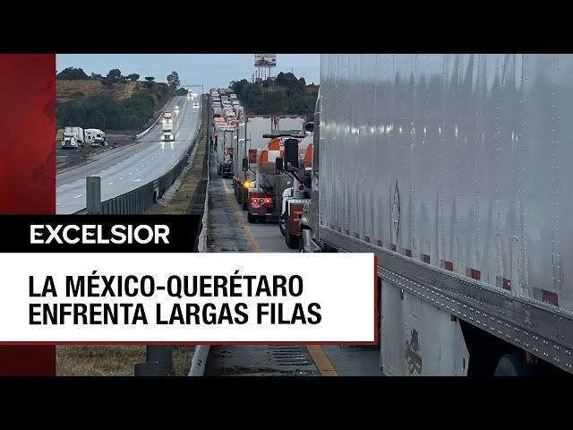 ⁣Sigue el caos en la autopista México-Querétaro