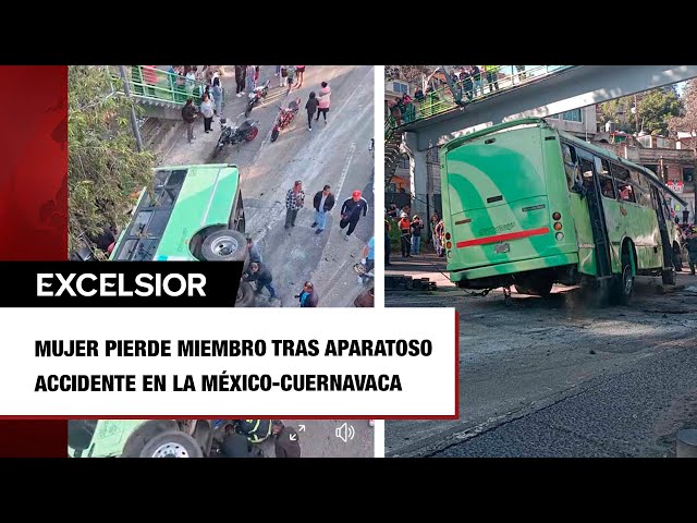 ⁣Mujer pierde miembro tras aparatoso accidente en la México Cuernavaca