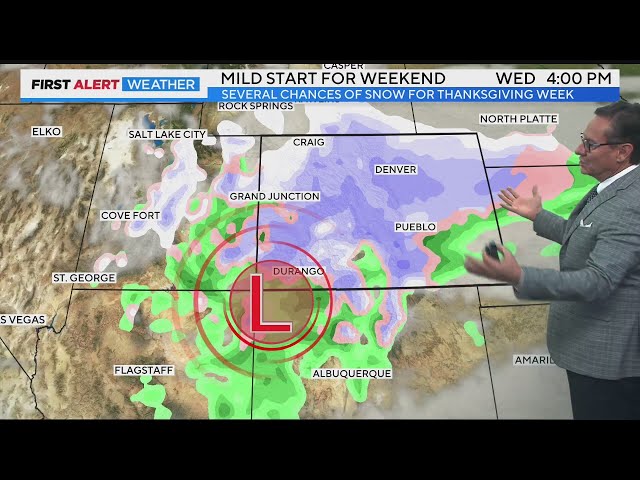 ⁣A mild Colorado weekend before several storm systems bring back snow before Thanksgiving