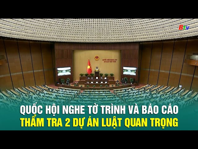 ⁣Quốc hội nghe tờ trình và báo cáo thẩm tra 2 dự án luật quan trọng