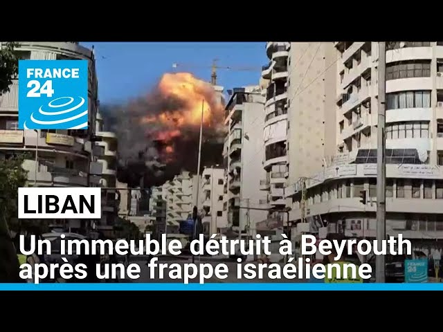 ⁣Liban : un immeuble détruit à Beyrouth après une frappe israélienne • FRANCE 24