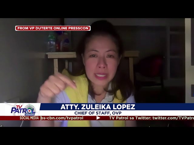 ⁣VP Duterte hinarang ang pagbasa ng transfer order para kay Atty. Zuleika Lopez