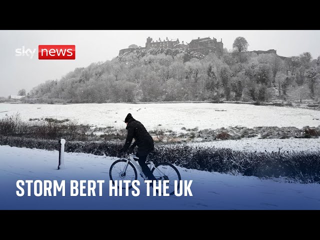 ⁣Storm Bert hits the UK and Ireland with strong winds and snow