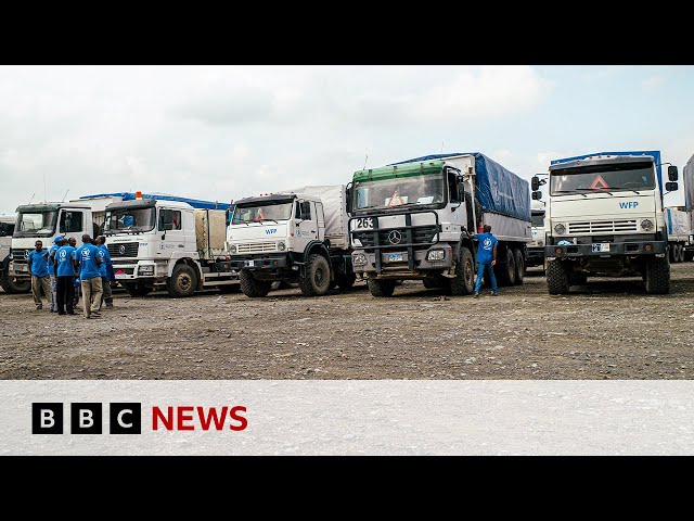 ⁣Famine-hit Sudan camp gets first aid convoy in months | BBC News