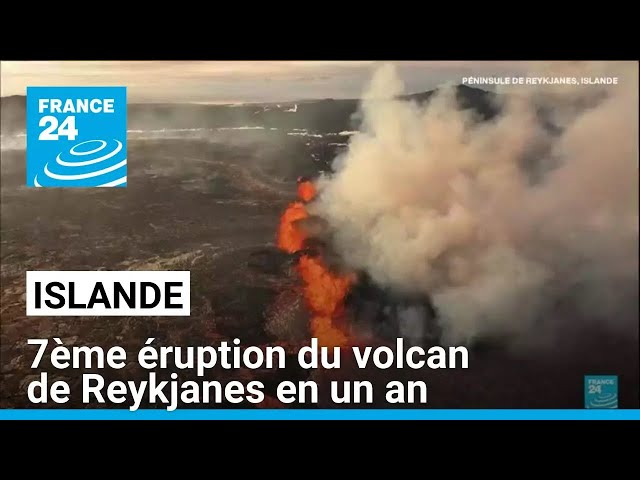 ⁣Islande : 7ème éruption en un an du volcan de Reykjanes • FRANCE 24