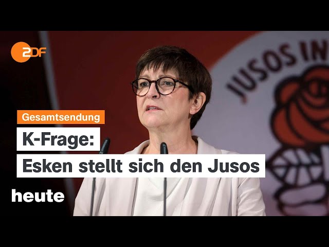 ⁣heute 19:00 Uhr vom 23.11.2024 Esken bei den Jusos, Proteste in Frankreich, Wahlen in Rumänien