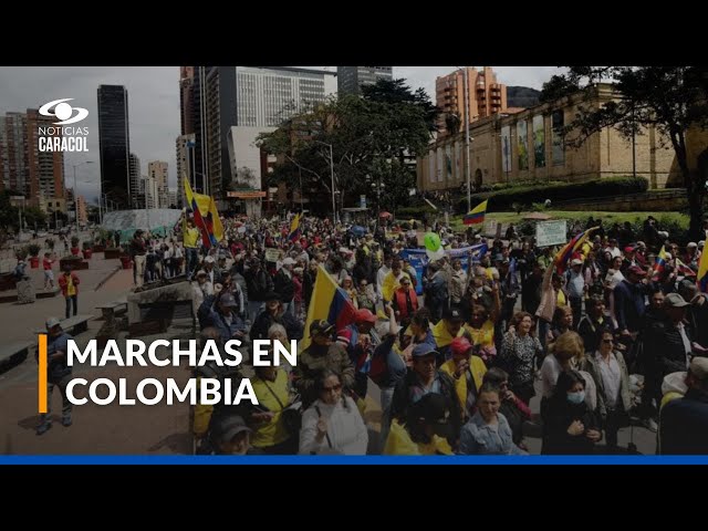 ⁣Marchas de la oposición contra el gobierno Petro se registraron en varias ciudades de Colombia