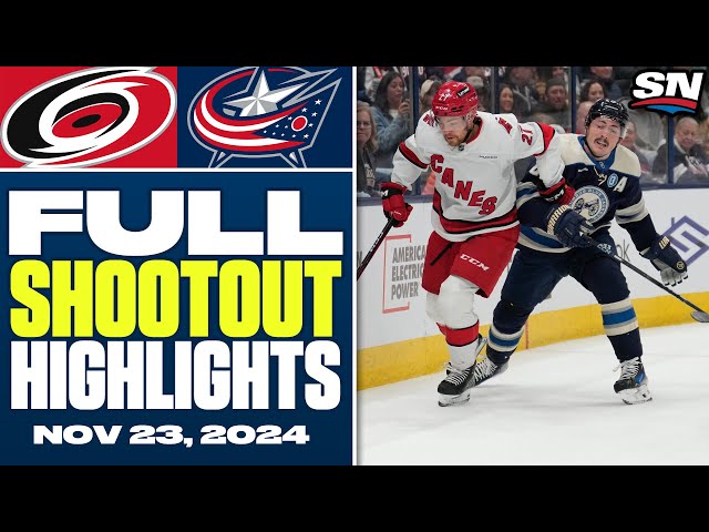 ⁣Carolina Hurricanes at Columbus Blue Jackets | FULL Shootout Highlights - Nov 23, 2024