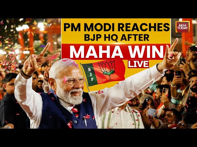 ⁣PM Modi Victory Speech At BJP Headquarters LIVE: Big Win In Maharashtra | Maharashtra Elections