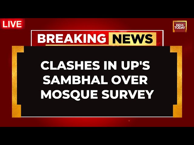 ⁣Sambhal Clash LIVE News | Clashes In UP's Sambhal Over Mosque Survey, Stones Thrown, Tear Gas F