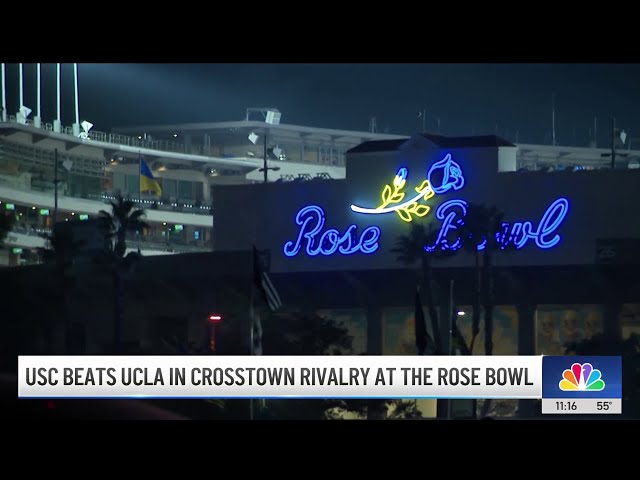 ⁣USC beats crosstown rival UCLA at the Rose Bowl