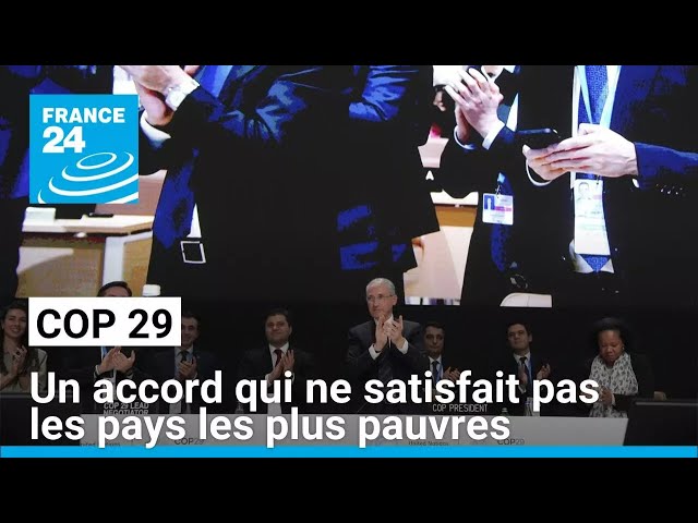 ⁣COP29 : un accord trouvé "dans la douleur" et qui ne satisfait pas les pays les plus pauvr