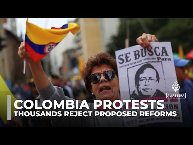 ⁣Colombia demonstrations: Rally against social and economic reforms