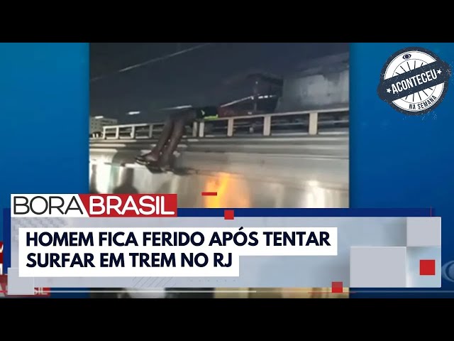 ⁣Homem é eletrocutado enquanto "surfava" em trem no RJ | Aconteceu na Semana