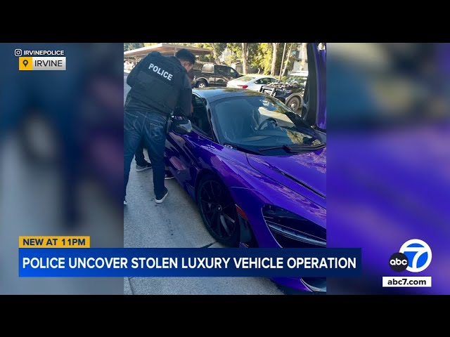 ⁣Stolen purple McLaren found during car theft investigation in Irvine; suspect arrested