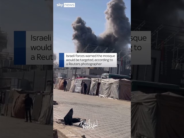 ⁣Moment Israeli missile hits mosque