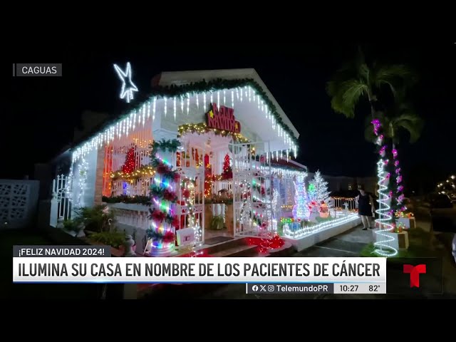 ⁣Sobreviviente de cáncer deslumbra con su encendido navideño