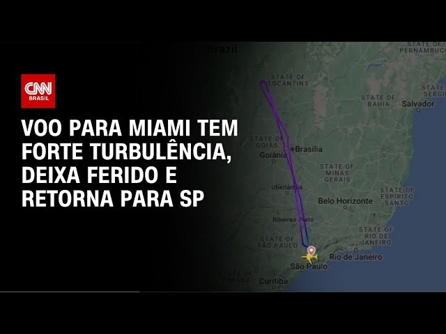 ⁣Voo para Miami tem forte turbulência, deixa ferido e retorna para SP | AGORA CNN