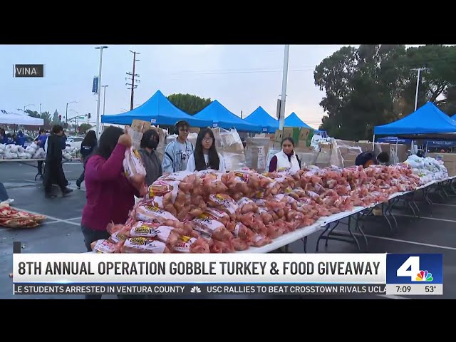 ⁣8th annual Operation Gobble turkey and food giveaway