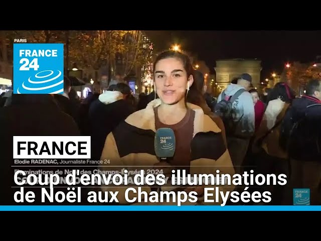 ⁣Coup d'envoi des illuminations de Noël aux Champs Elysées 2024 • FRANCE 24