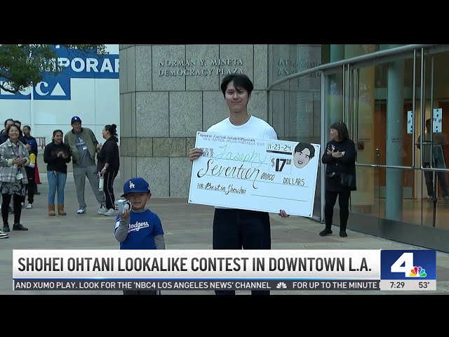 ⁣Shohei Ohtani look-alike contest in downtown LA