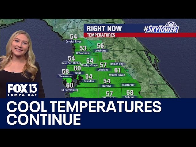 ⁣Tampa weather | Cool temperatures continue