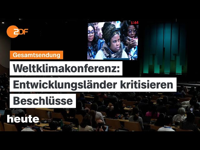 ⁣heute 19:00 Uhr vom 24.11.2024 COP29 Kritik, Streit über Bundeswehr-Uniform, Brand in Manila