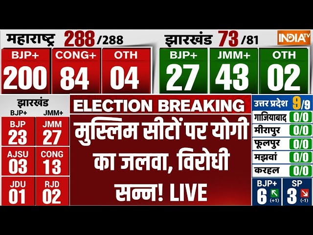 ⁣UP By-Election Results LIVE: मुस्लिम सीटों पर योगी का जलवा, विरोधी सन्न! CM Yogi | Akhilesh Yadav